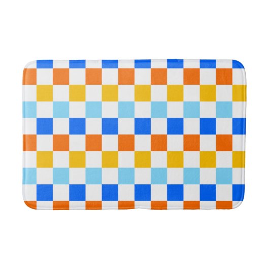 Fire and ice checkerboard pattern badmat (Voorkant)