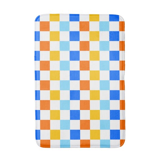 Fire and ice checkerboard pattern badmat (Voorkant Verticaal)