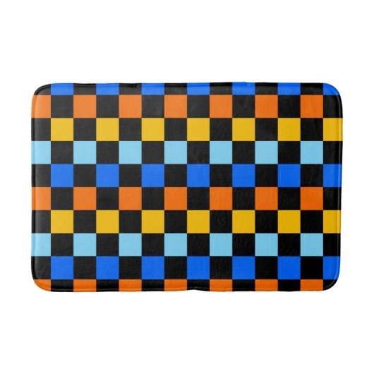 Fire and ice checkerboard pattern badmat (Voorkant)