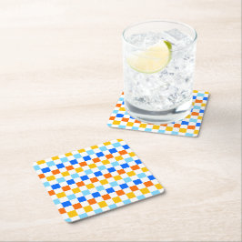 Fire and ice checkerboard pattern kartonnen onderzetters