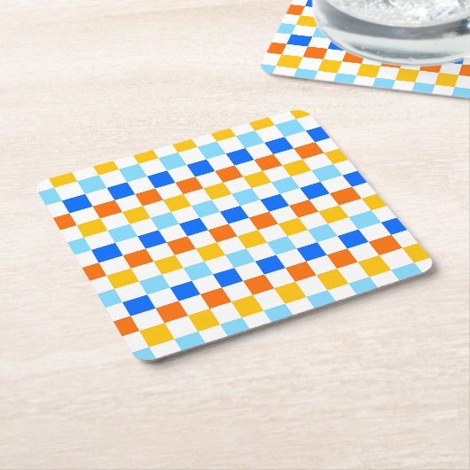 Fire and ice checkerboard pattern kartonnen onderzetters (Schuin)