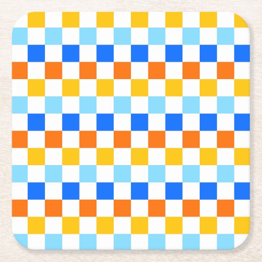 Fire and ice checkerboard pattern kartonnen onderzetters (Voorkant)