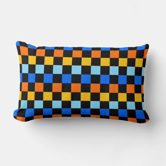 Fire and ice checkerboard pattern kussen (Voorkant)