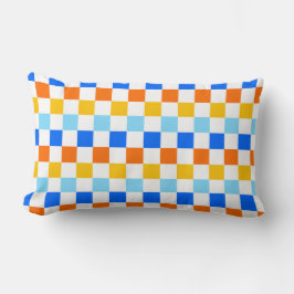 Fire and ice checkerboard pattern kussen