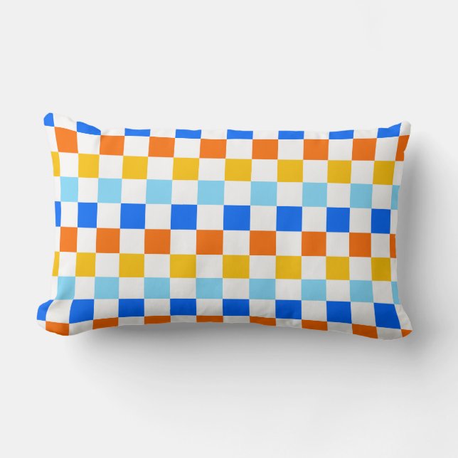 Fire and ice checkerboard pattern kussen (Voorkant)