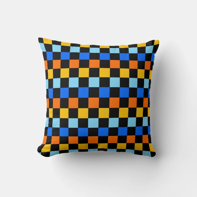 Fire and ice checkerboard pattern kussen (Voorkant)