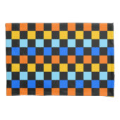 Fire and ice checkerboard pattern kussensloop (Voorkant-Links)