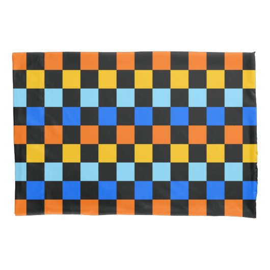 Fire and ice checkerboard pattern kussensloop (Voorkant-Links)