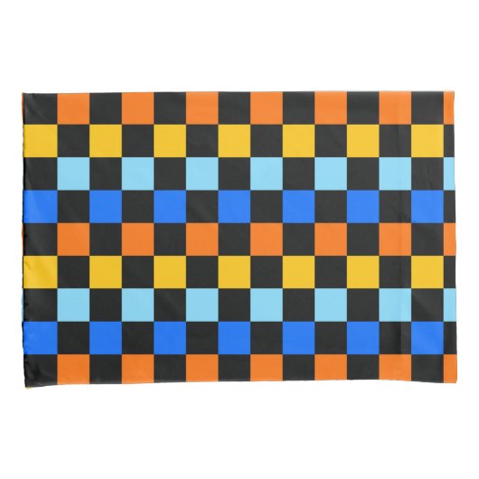 Fire and ice checkerboard pattern kussensloop (Voorkant-Rechts)