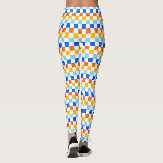 Fire and ice checkerboard pattern leggings (Achterkant)