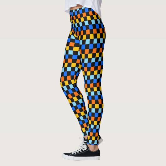 Fire and ice checkerboard pattern leggings (Links)