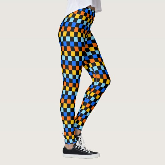 Fire and ice checkerboard pattern leggings (Rechts)