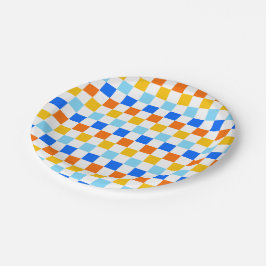 Fire and ice checkerboard pattern papieren bordje