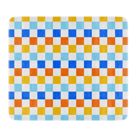 Fire and ice checkerboard pattern snijplank (Voorkant)