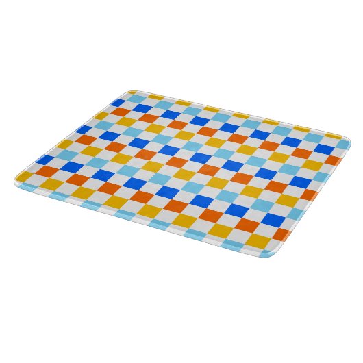 Fire and ice checkerboard pattern snijplank (Hoek)