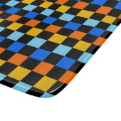 Fire and ice checkerboard pattern snijplank (Hoek)