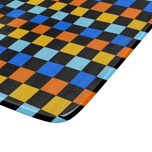 Fire and ice checkerboard pattern snijplank (Hoek)