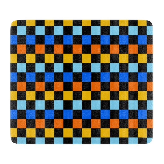 Fire and ice checkerboard pattern snijplank (Voorkant)