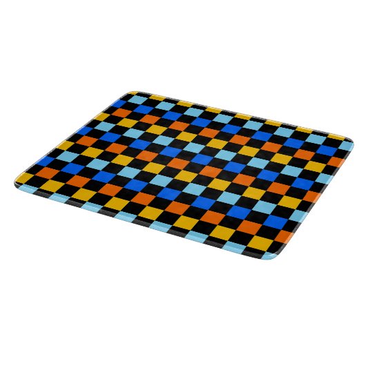 Fire and ice checkerboard pattern snijplank (Hoek)