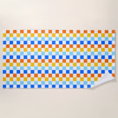 Fire and ice checkerboard pattern strandlaken (Voorkant)