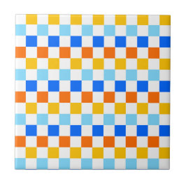 Fire and ice checkerboard pattern tegeltje