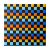 Fire and ice checkerboard pattern tegeltje (Voorkant)