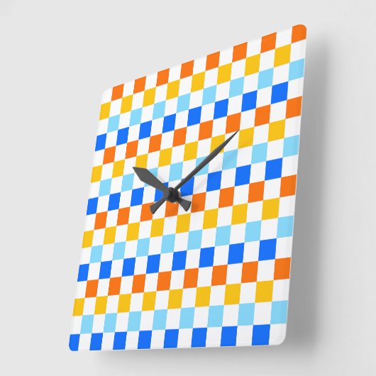 Fire and ice checkerboard pattern vierkante klok (Hoek)