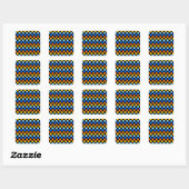 Fire and ice checkerboard pattern vierkante sticker (Vel)