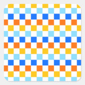 Fire and ice checkerboard pattern vierkante sticker (Voorkant)