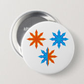 Fire and Ice Eight Point Stars Ronde Button 7,6 Cm (Voorkant /achterkant)