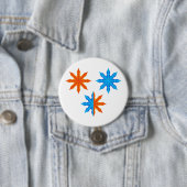 Fire and Ice Eight Point Stars Ronde Button 7,6 Cm (In situ)