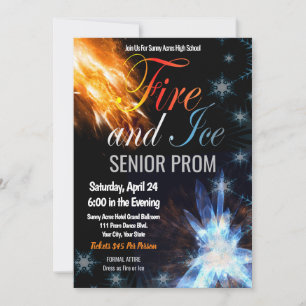 Fire and Ice Prom High School Dance Uitnodiging