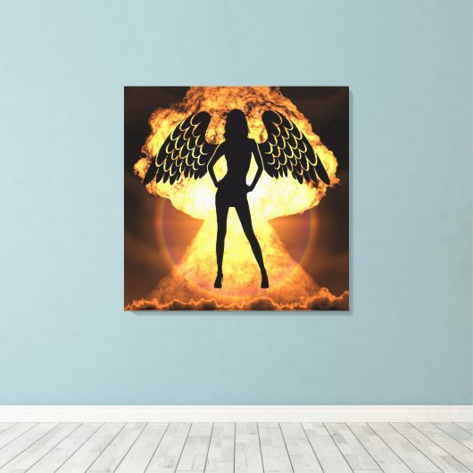Fire Angel Canvas Afdruk (Insitu (Houten vloer))