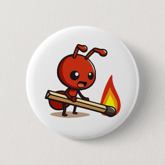 Fire Ant Ronde Button 5,7 Cm (Voorkant)