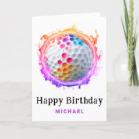** Fire AP94 Modern golfbal Verjaardag Kaart