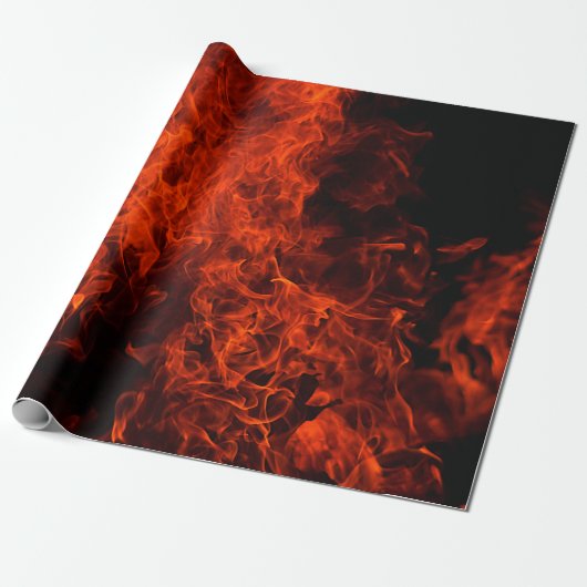Fire background flame black hot cadeaupapier (Uitgerold)