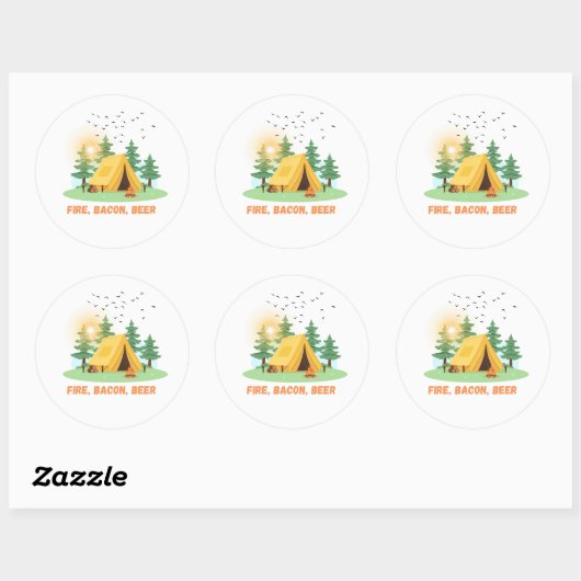 Fire. Bacon. Bier. – Camping Sticker (Vel)