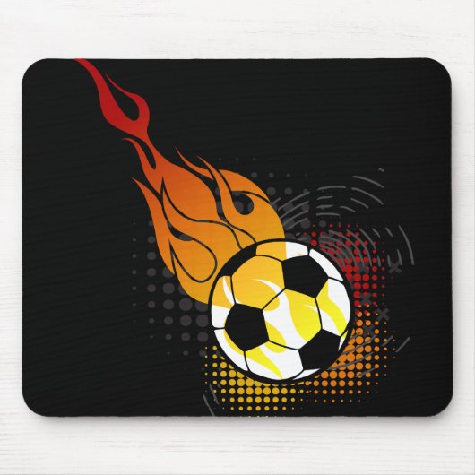 Fire Ball Soccer Mousepad Muismat (Voorkant)