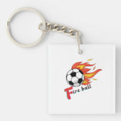 Fire Ball - Voetbal in brand Sleutelhanger (voorkant)