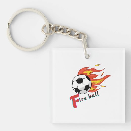 Fire Ball - Voetbal in brand Sleutelhanger (voorkant)