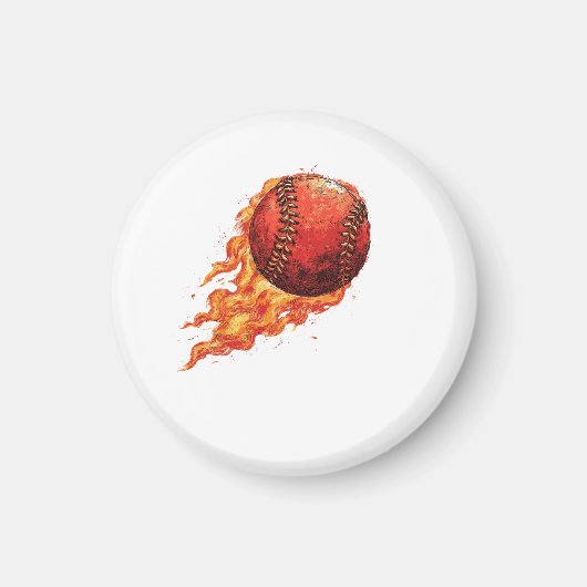 Fire Baseball  Magneet (Voorkant)