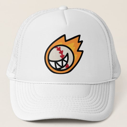 Fire Baseball Smile Trucker Pet (Voorkant)