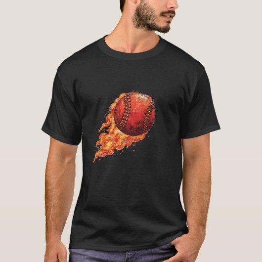 Fire Baseball  T-shirt (Voorkant)