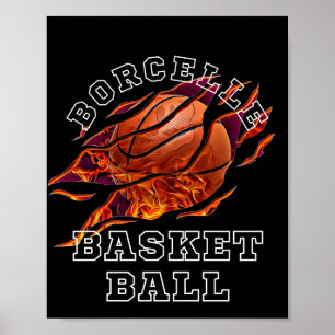 Fire Baskerball Lover zwarte achtergrond Poster