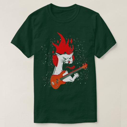 Fire Bass Guitar T-shirt (Design voorkant)