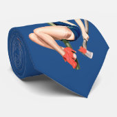 Fire Belle  Pinup Girl Necktie Stropdas (Opgerold)