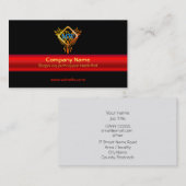 Fire Bird Phoenix op zwarte en glanzende rode band Visitekaartje (Voorkant / Achterkant)