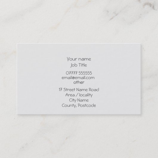 Fire Bird Phoenix over auberginehoudend paars Visitekaartje (Achterkant)