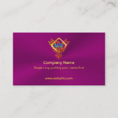 Fire Bird Phoenix over auberginehoudend paars Visitekaartje (Voorkant)