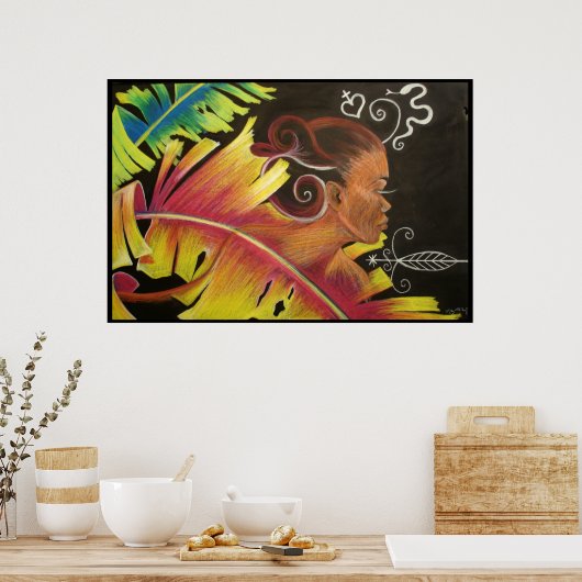 Fire - Black Art Print (Keuken)